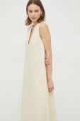 Льняна сукня Max Mara Leisure колір бежевий midi oversize
