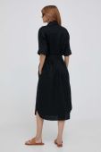 Льняна сукня United Colors of Benetton колір чорний midi розкльошена