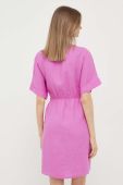 Льняна сукня United Colors of Benetton колір фіолетовий mini пряма