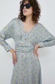 Сукня United Colors of Benetton midi розкльошена колір блакитний (3238691)