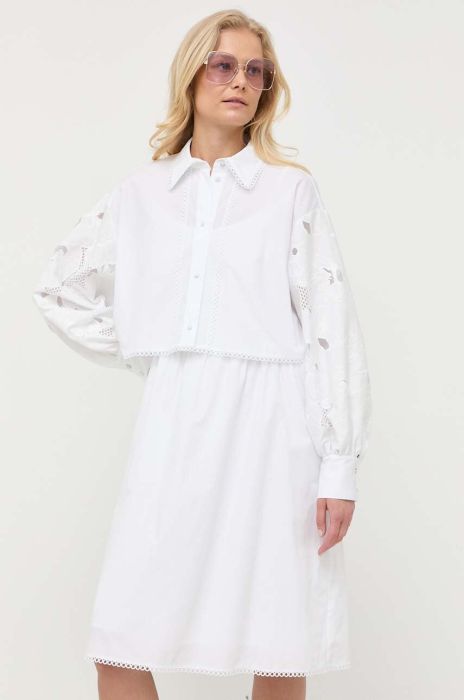 Сукня BOSS колір білий mini розкльошена