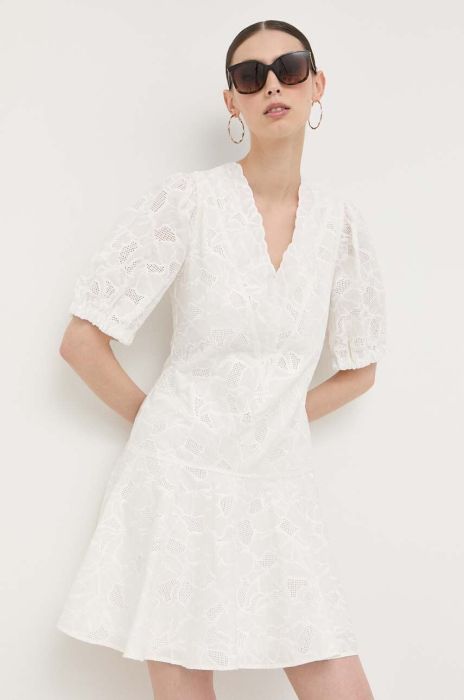Сукня BOSS mini розкльошена колір білий (3181828)