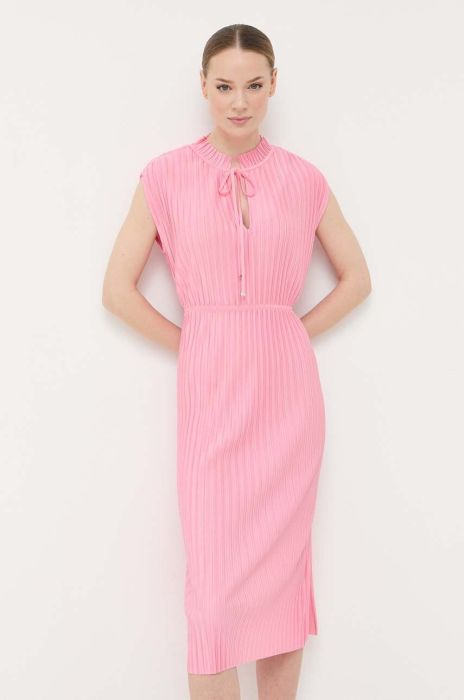 Сукня BOSS колір рожевий midi пряма (3082859)