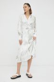 Сукня Bruuns Bazaar колір білий midi розкльошена (3188579)