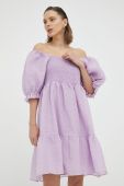 Сукня Bruuns Bazaar колір фіолетовий mini розкльошена