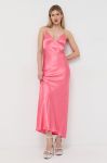 Сукня Bardot колір рожевий maxi розкльошена (3090616)