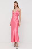 Сукня Bardot колір рожевий maxi розкльошена (3090616)