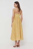 Сукня Bardot колір жовтий midi розкльошена