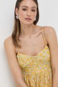 Сукня Bardot колір жовтий midi розкльошена