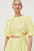 Сукня Bardot колір жовтий mini розкльошена (3205111)