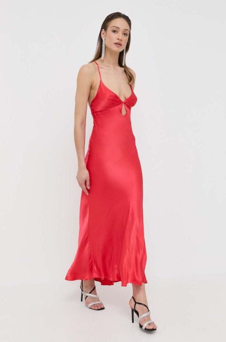 Сукня Bardot колір червоний maxi пряма (3212705)