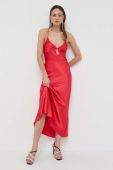 Сукня Bardot колір червоний maxi пряма (3212705)