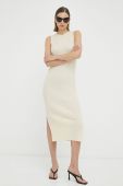 Сукня з домішкою льону Marc O'Polo колір бежевий maxi облягаюча