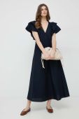 Бавовняна сукня Tommy Hilfiger колір синій maxi розкльошена