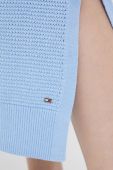 Сукня з домішкою льону Tommy Hilfiger midi пряма колір блакитний