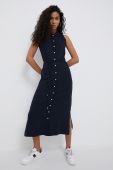 Сукня Tommy Hilfiger колір синій midi облягаюча