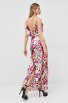 Шовкова сукня Marciano Guess колір рожевий maxi пряма