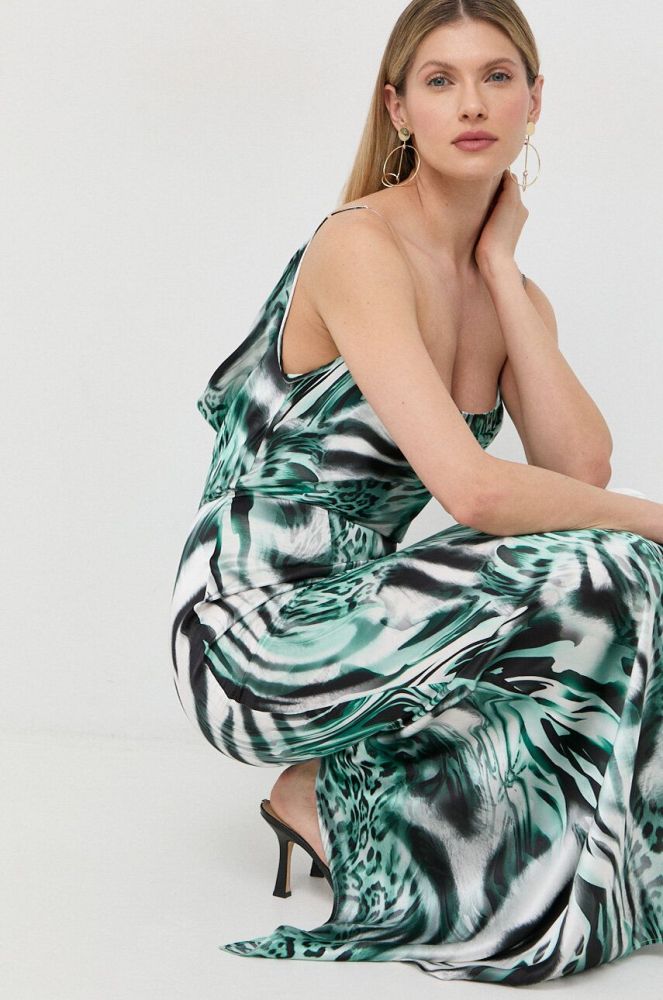 Шовкова сукня Marciano Guess колір зелений maxi пряма