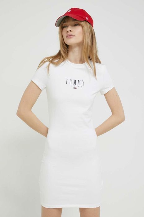 Сукня Tommy Jeans колір бежевий mini облягаюча (2980471)