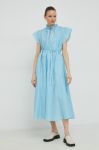 Сукня Samsoe Samsoe maxi розкльошена колір блакитний (3015216)