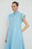 Сукня Samsoe Samsoe maxi розкльошена колір блакитний (3015216)