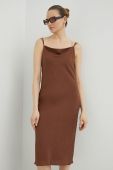 Сукня Samsoe Samsoe колір коричневий midi пряма (3015223)