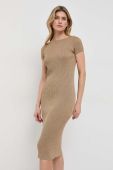 Сукня Luisa Spagnoli колір золотий midi пряма