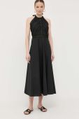 Бавовняна сукня Luisa Spagnoli Purezza колір чорний midi розкльошена