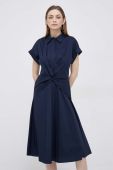 Сукня Lauren Ralph Lauren колір синій midi розкльошена (3148232)
