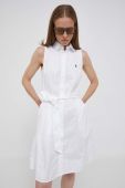 Бавовняна сукня Polo Ralph Lauren колір білий midi пряма