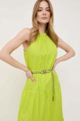 Бавовняна сукня MICHAEL Michael Kors колір зелений maxi розкльошена