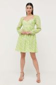Бавовняна сукня MICHAEL Michael Kors колір зелений mini розкльошена
