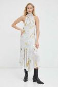 Сукня AllSaints колір білий midi розкльошена