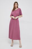 Бавовняна сукня Deha колір рожевий midi розкльошена (3140887)