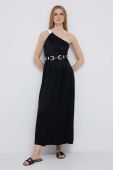 Сукня Deha колір чорний maxi розкльошена (3211862)