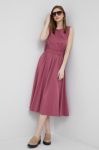 Сукня Deha колір рожевий midi розкльошена (3140897)