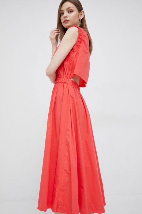 Сукня Deha колір червоний midi розкльошена