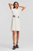 Бавовняна сукня Karl Lagerfeld колір бежевий mini пряма