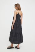 Бавовняна сукня Patrizia Pepe колір чорний midi розкльошена