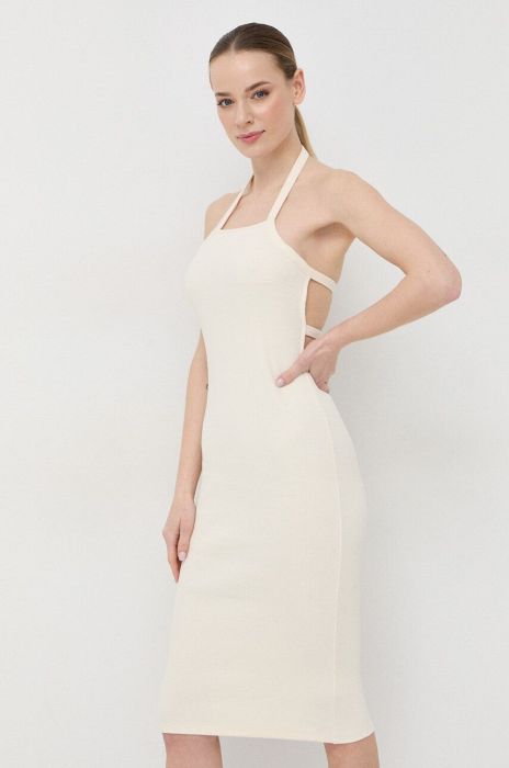 Сукня Patrizia Pepe колір бежевий midi облягаюча (3106662)