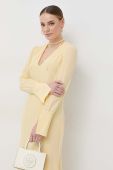 Шовкова сукня Patrizia Pepe колір жовтий maxi пряма