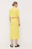 Бавовняна сукня Patrizia Pepe колір жовтий maxi розкльошена