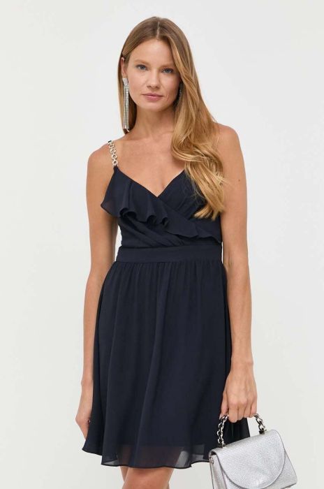 Сукня Morgan колір синій mini розкльошена (3230340)