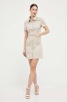 Сукня Morgan колір бежевий mini облягаюча (3214394)