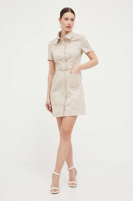 Сукня Morgan колір бежевий mini облягаюча (3214394)