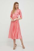 Сукня Artigli колір рожевий midi розкльошена (3251308)