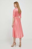 Сукня Artigli колір рожевий midi розкльошена (3251308)
