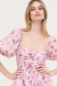 Сукня Bardot колір рожевий mini розкльошена (3320340)