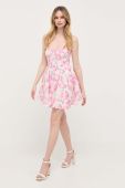 Сукня Bardot колір рожевий mini розкльошена (3320372)