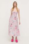 Сукня Bardot maxi розкльошена колір барвистий (3320387)